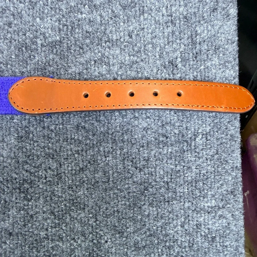 Smathers and Branson Boise State Football belt size 40 leather Brass Needlepoint